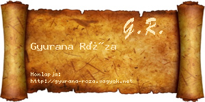 Gyurana Róza névjegykártya